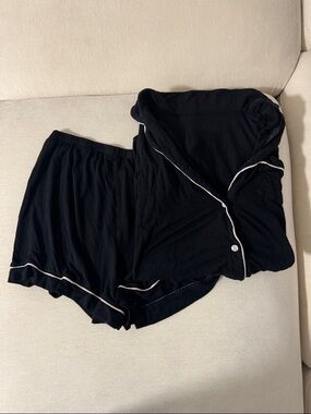 Auden black with light pink trim pj set